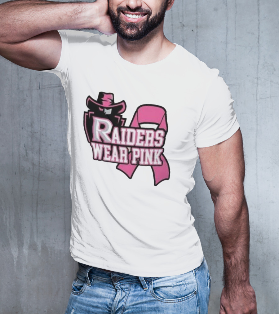 Raiders Wear Pink Breast Cancer Awareness Power Ribbon T-Shirt