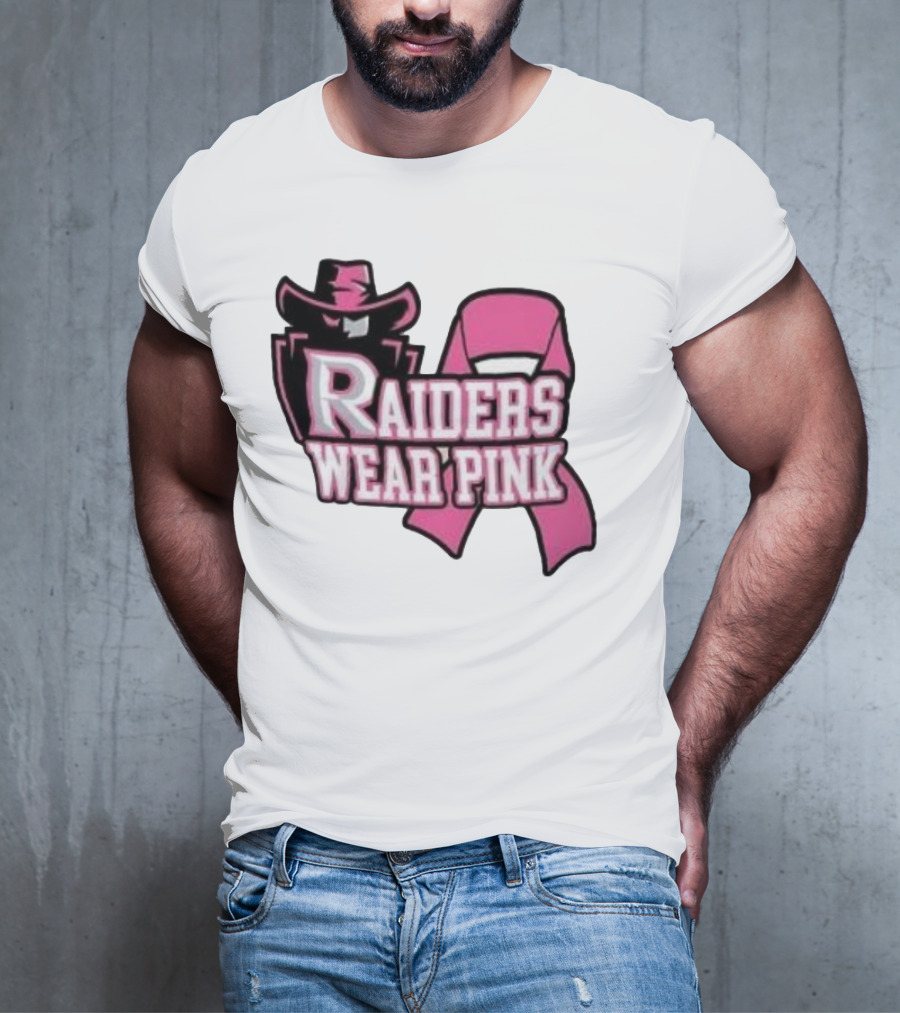 Raiders Wear Pink Breast Cancer Awareness Power Ribbon T-Shirt