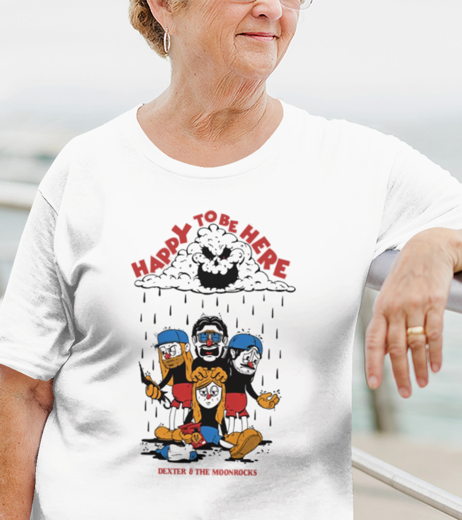 Dexter & The Moonrocks Happy To Be Here Blue And Red Outfits T-Shirt