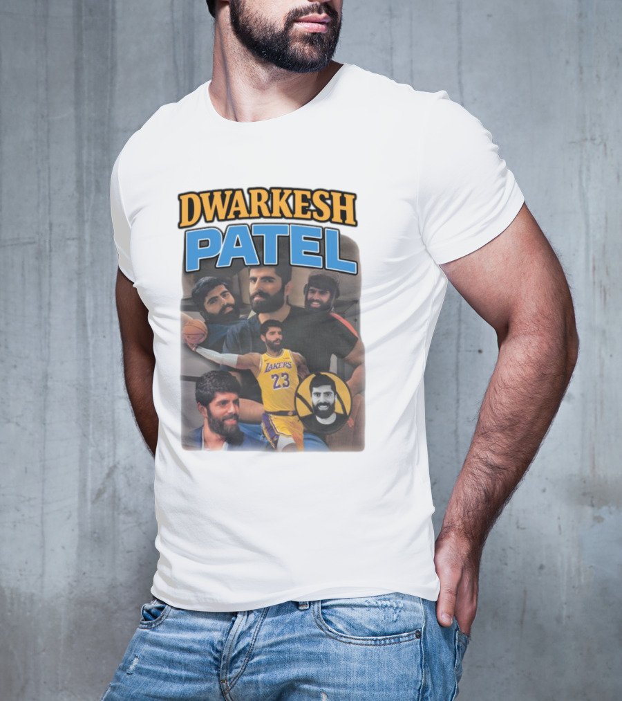 Dwarkesh Patel Lakers 23 Basketball Tribute T-Shirt
