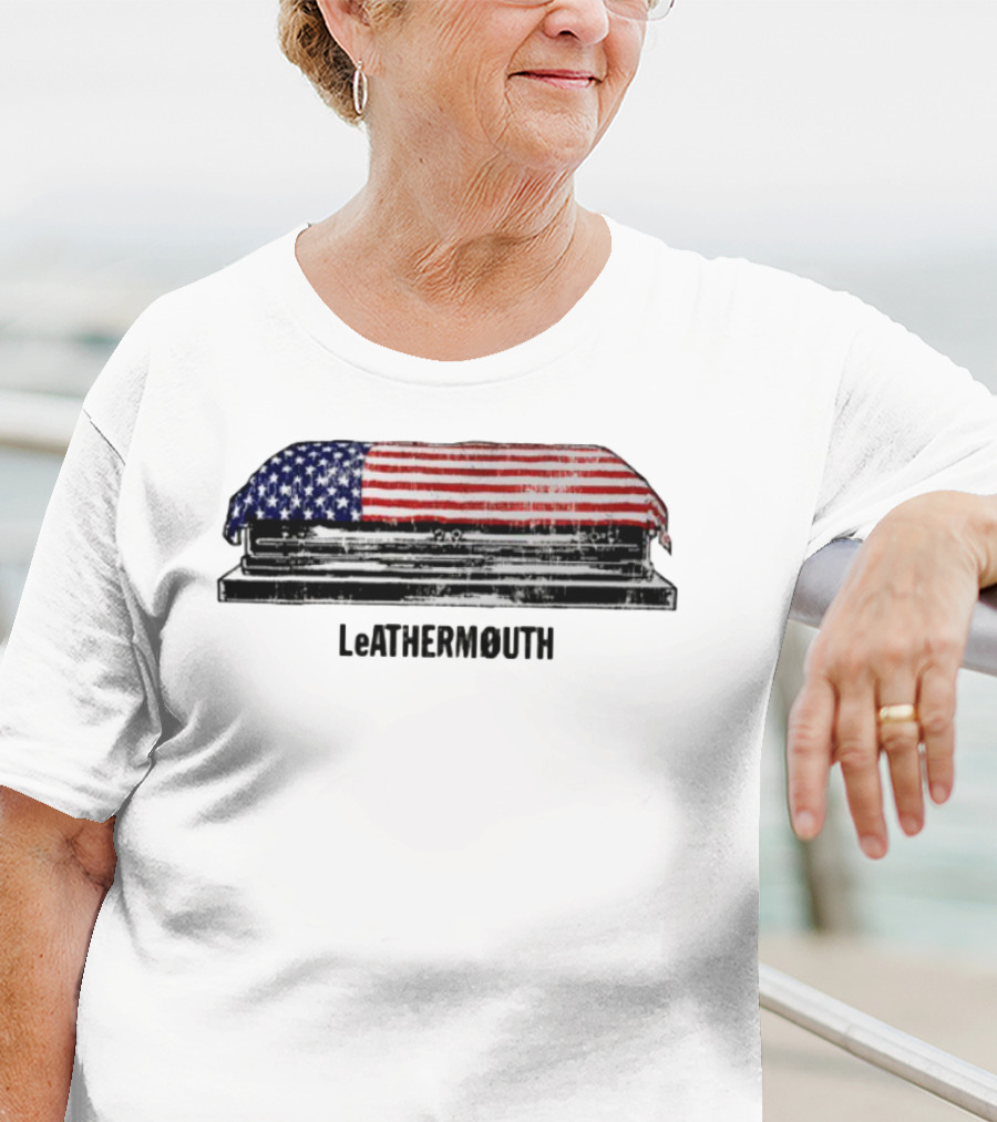 Leathermouth American Flag Coffin T-Shirt