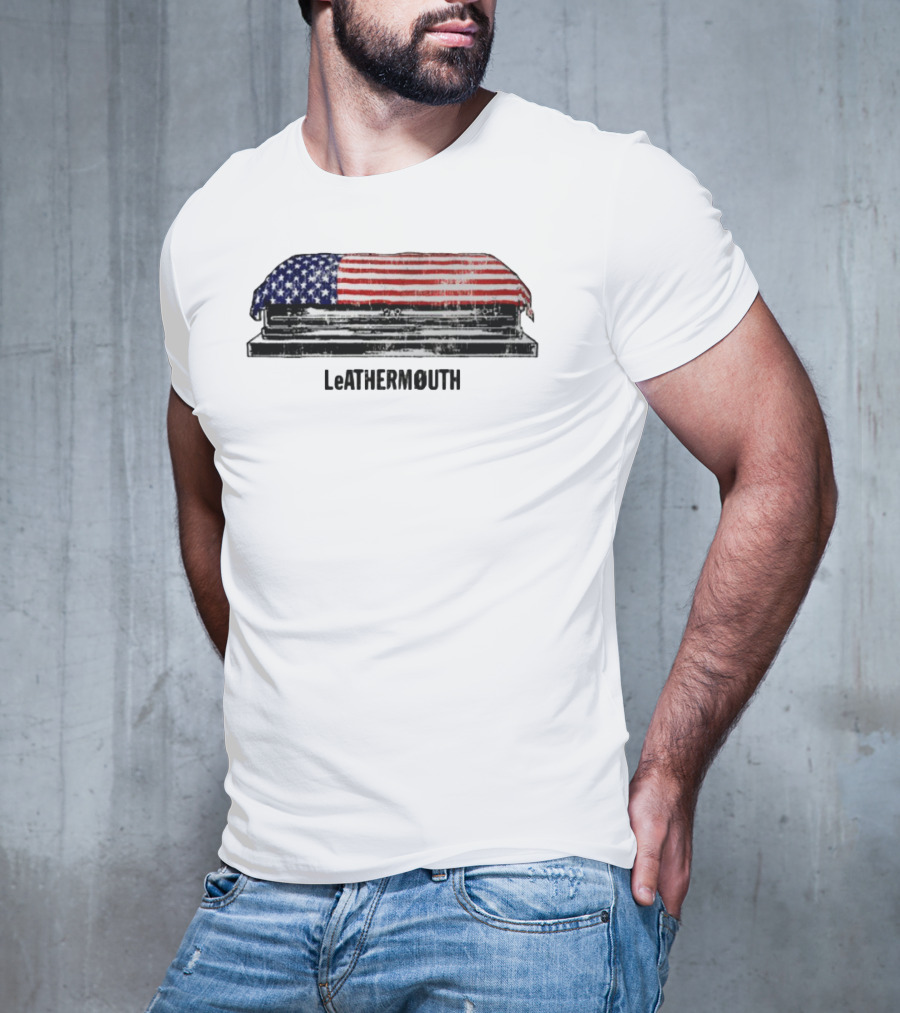 Leathermouth American Flag Coffin T-Shirt