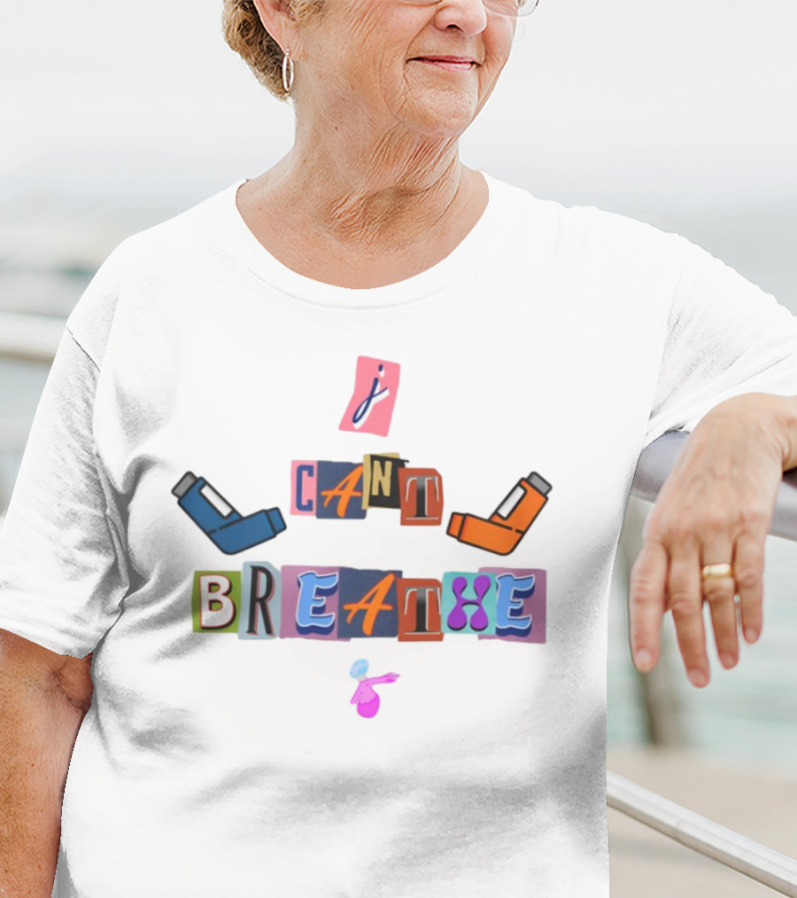 I Can't Breathe Text Collage Abstract Style T-Shirt