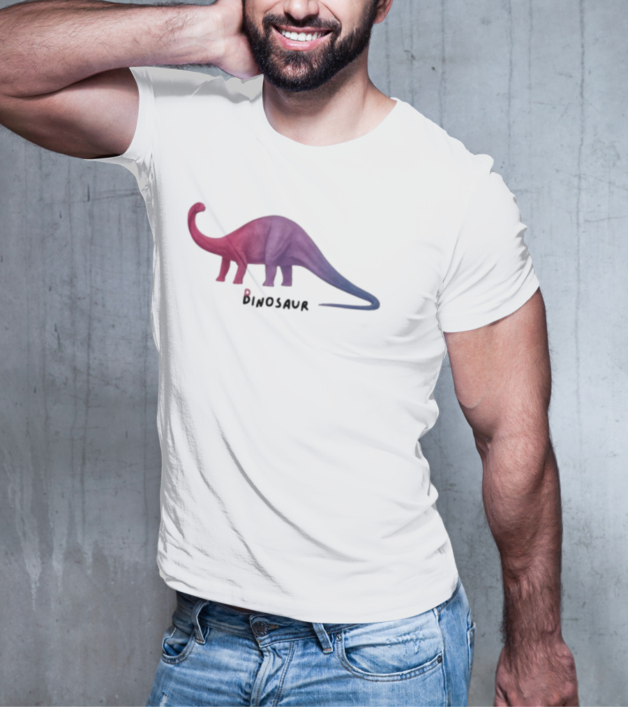 Pridecore Binosaur Dinosaur LGBTQ Rainbow Colors T-Shirt