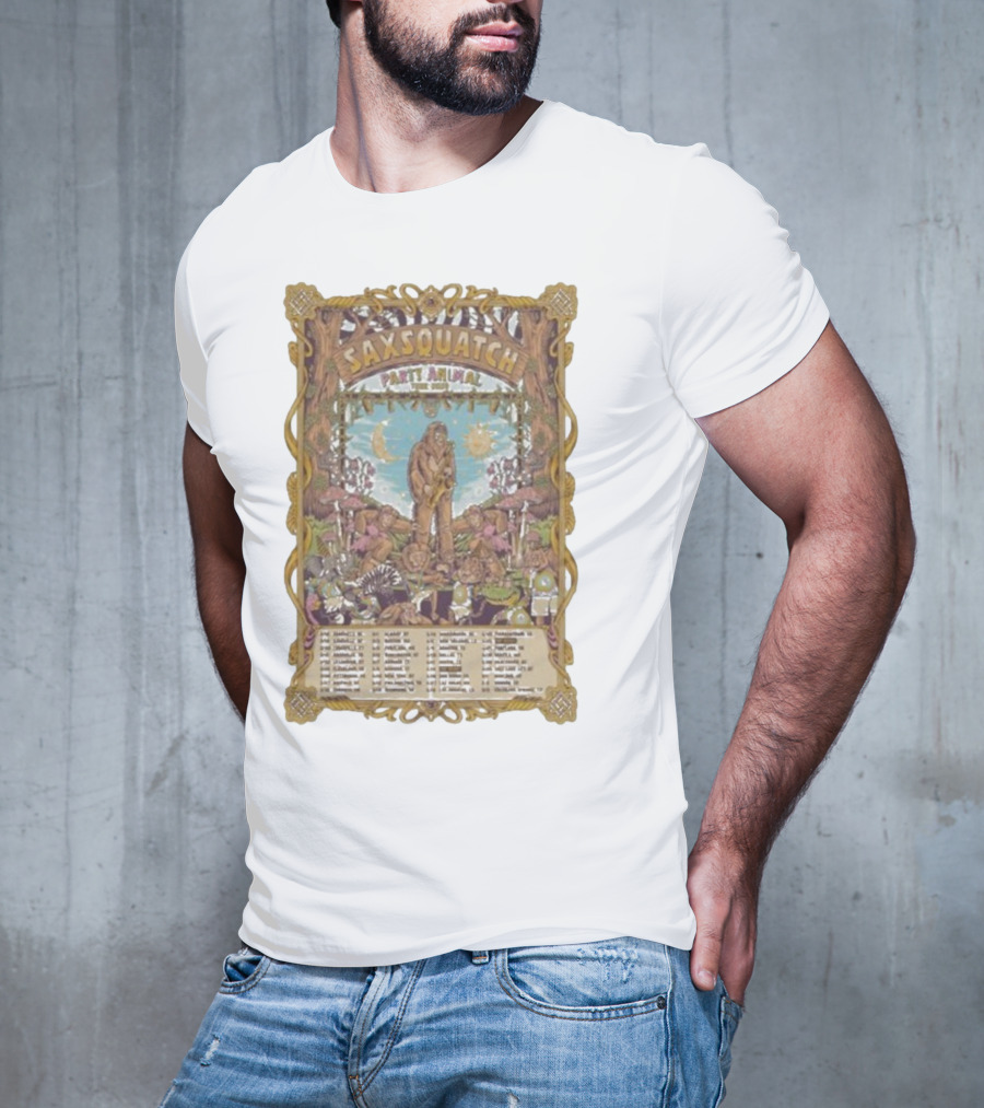 Saxsquatch Party Animal 2026 Tour Psychedelic Forest Jam Band T-Shirt