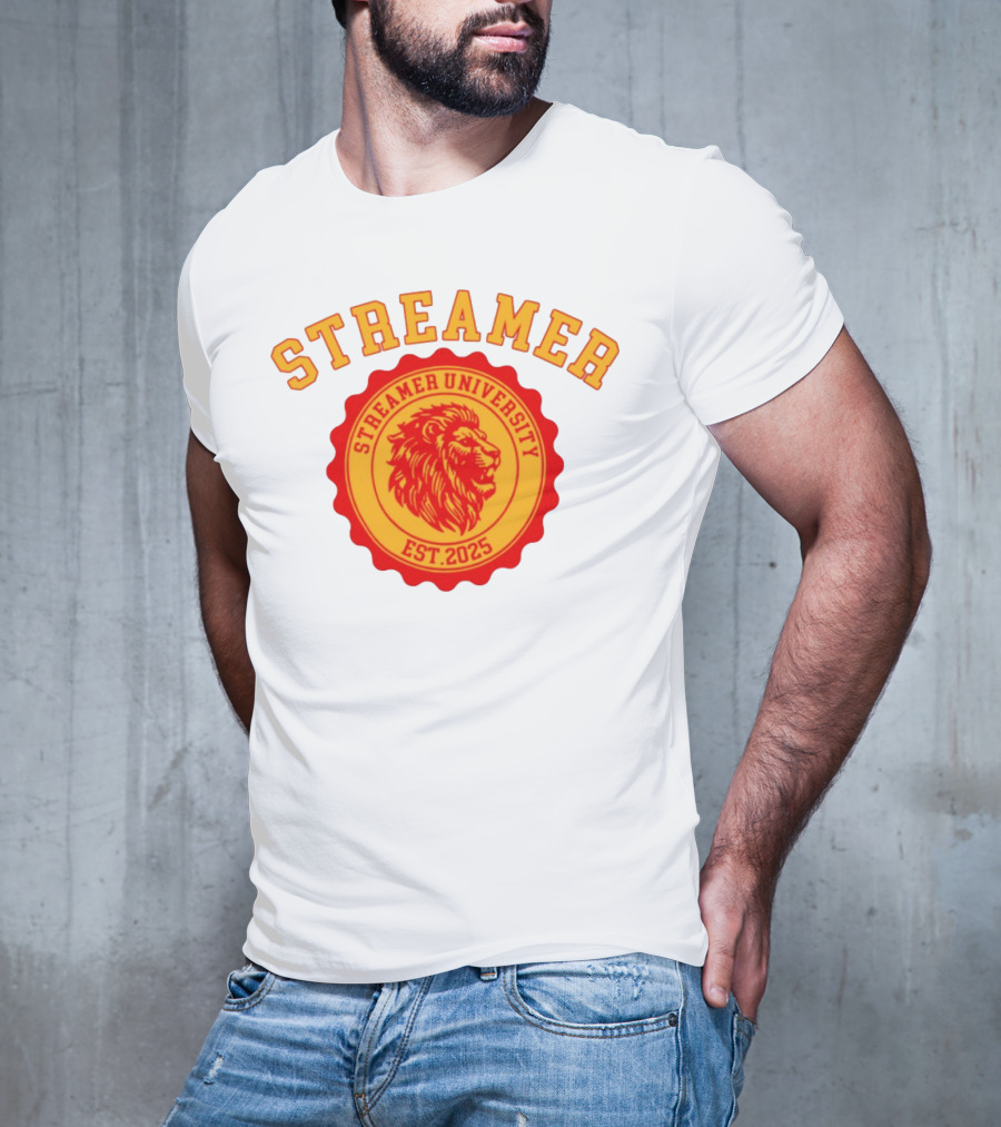 Streamer University Est 2025 Lion Emblem T-Shirt