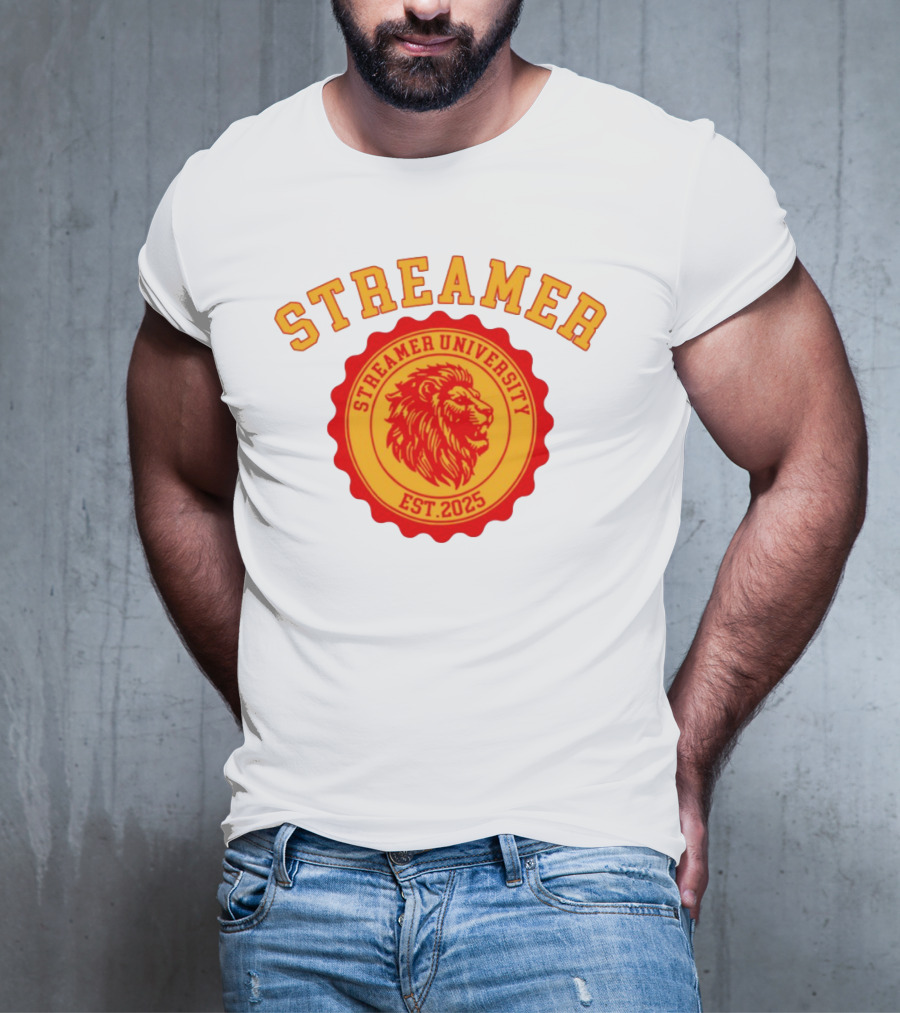 Streamer University Est 2025 Lion Emblem T-Shirt