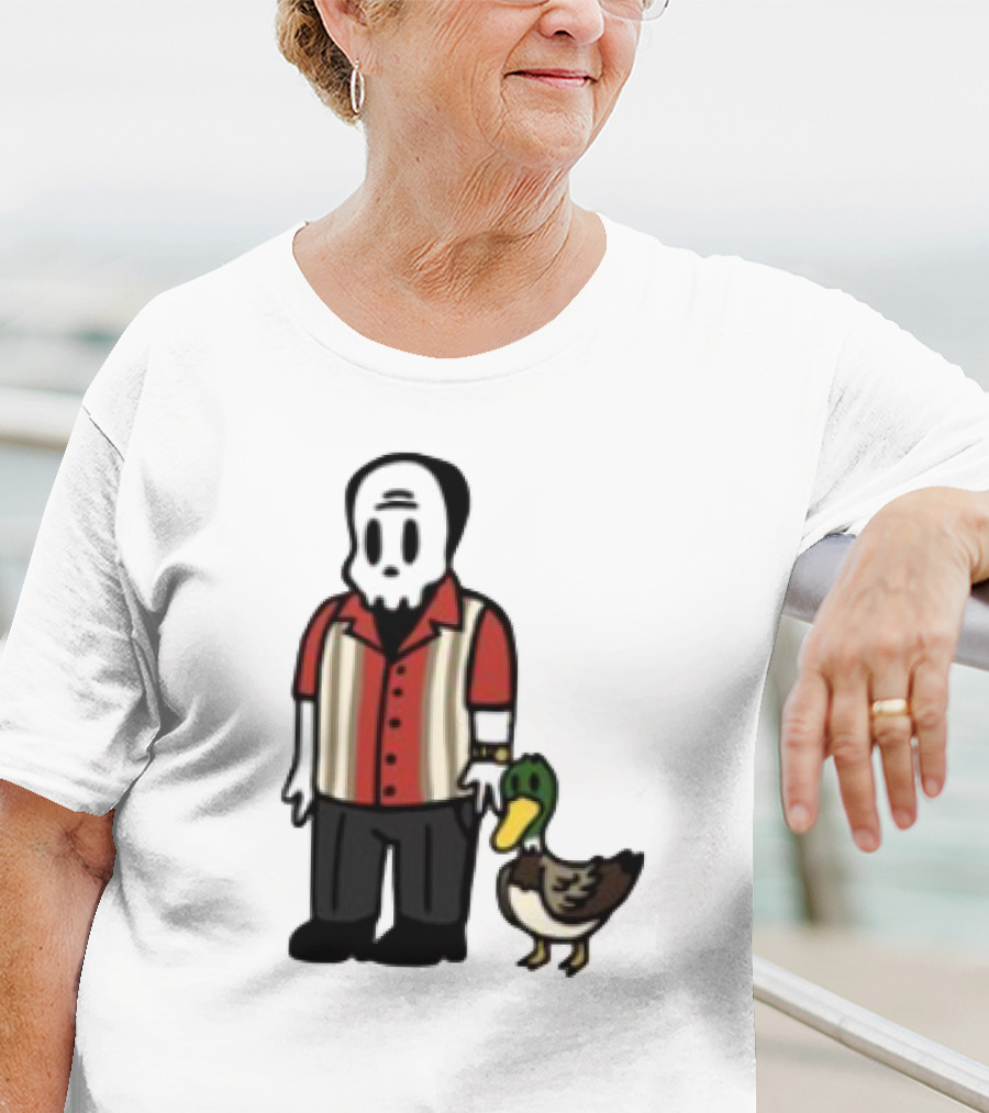 Warren Lotas Skull Character With Duck Companion Bowling Style Outfit T-Shirt