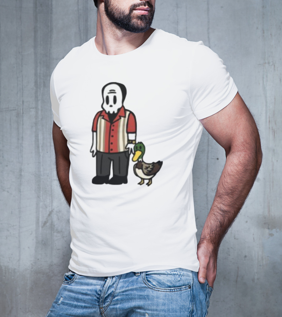 Warren Lotas Skull Character With Duck Companion Bowling Style Outfit T-Shirt
