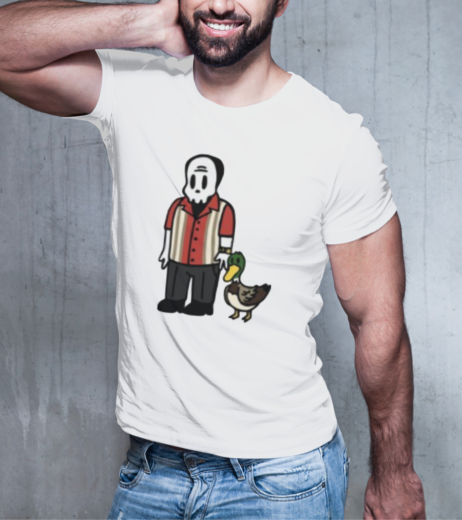 Warren Lotas Skull Character With Duck Companion Bowling Style Outfit T-Shirt