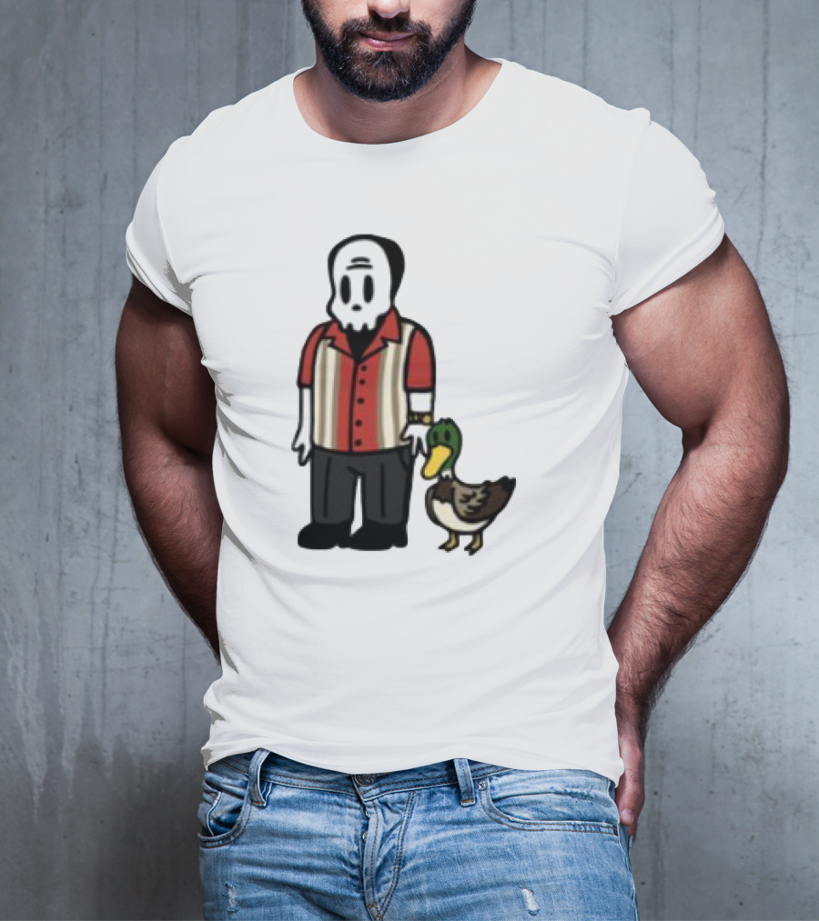 Warren Lotas Skull Character With Duck Companion Bowling Style Outfit T-Shirt
