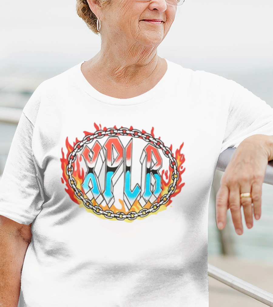 Xplr Flame Chain Design With Bold Font T-Shirt