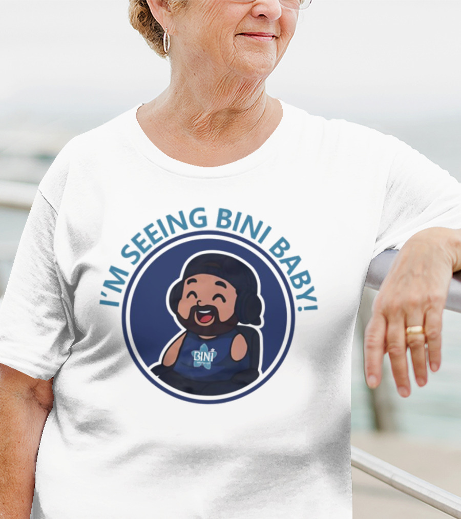 1Armreacts I'm Seeing Bini Baby Cartoon Character With Headphones And Star T-Shirt
