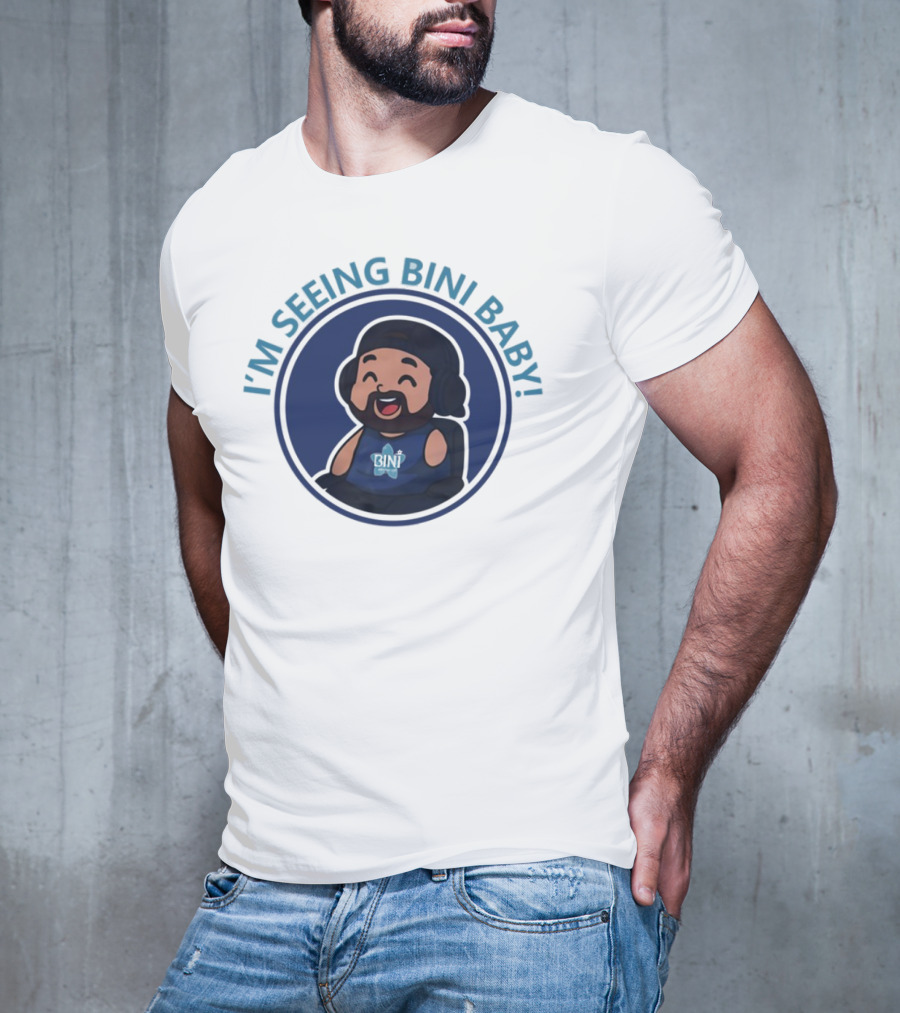1Armreacts I'm Seeing Bini Baby Cartoon Character With Headphones And Star T-Shirt