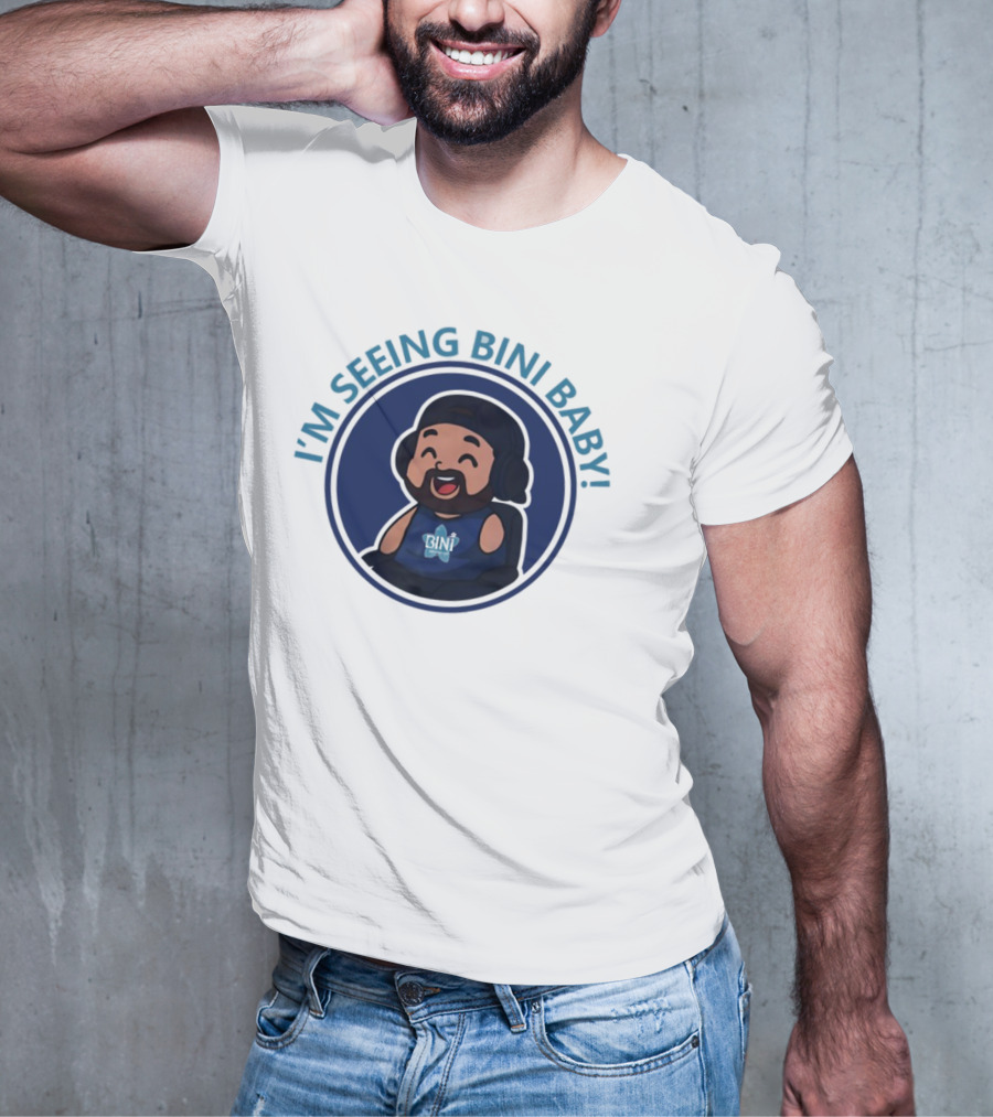 1Armreacts I'm Seeing Bini Baby Cartoon Character With Headphones And Star T-Shirt