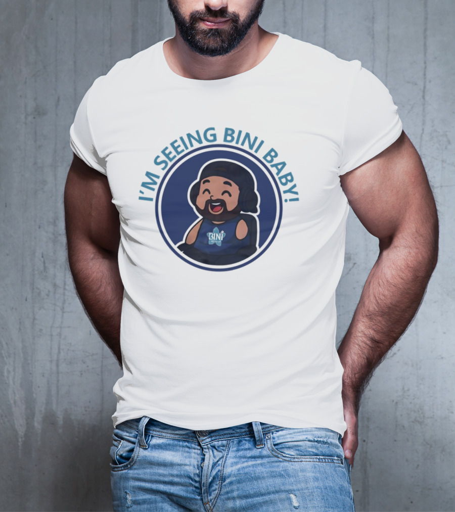 1Armreacts I'm Seeing Bini Baby Cartoon Character With Headphones And Star T-Shirt