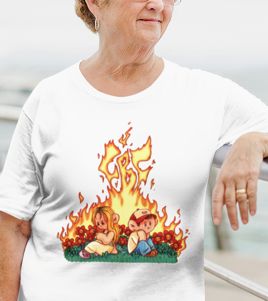 Fireball Friday Love Is Comic Characters With Fiery Background T-Shirt