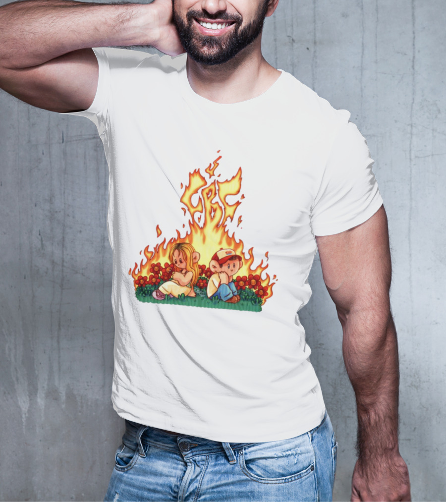 Fireball Friday Love Is Comic Characters With Fiery Background T-Shirt