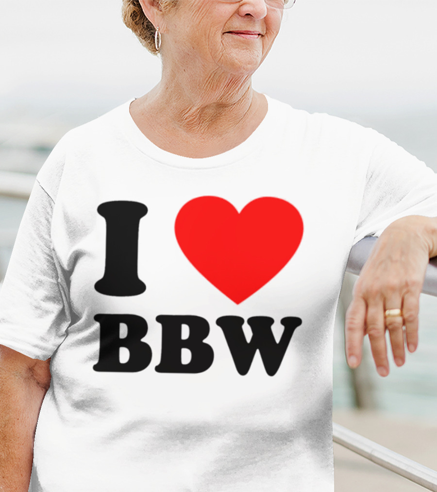 I Love BBW Heart Symbol Statement T-Shirt
