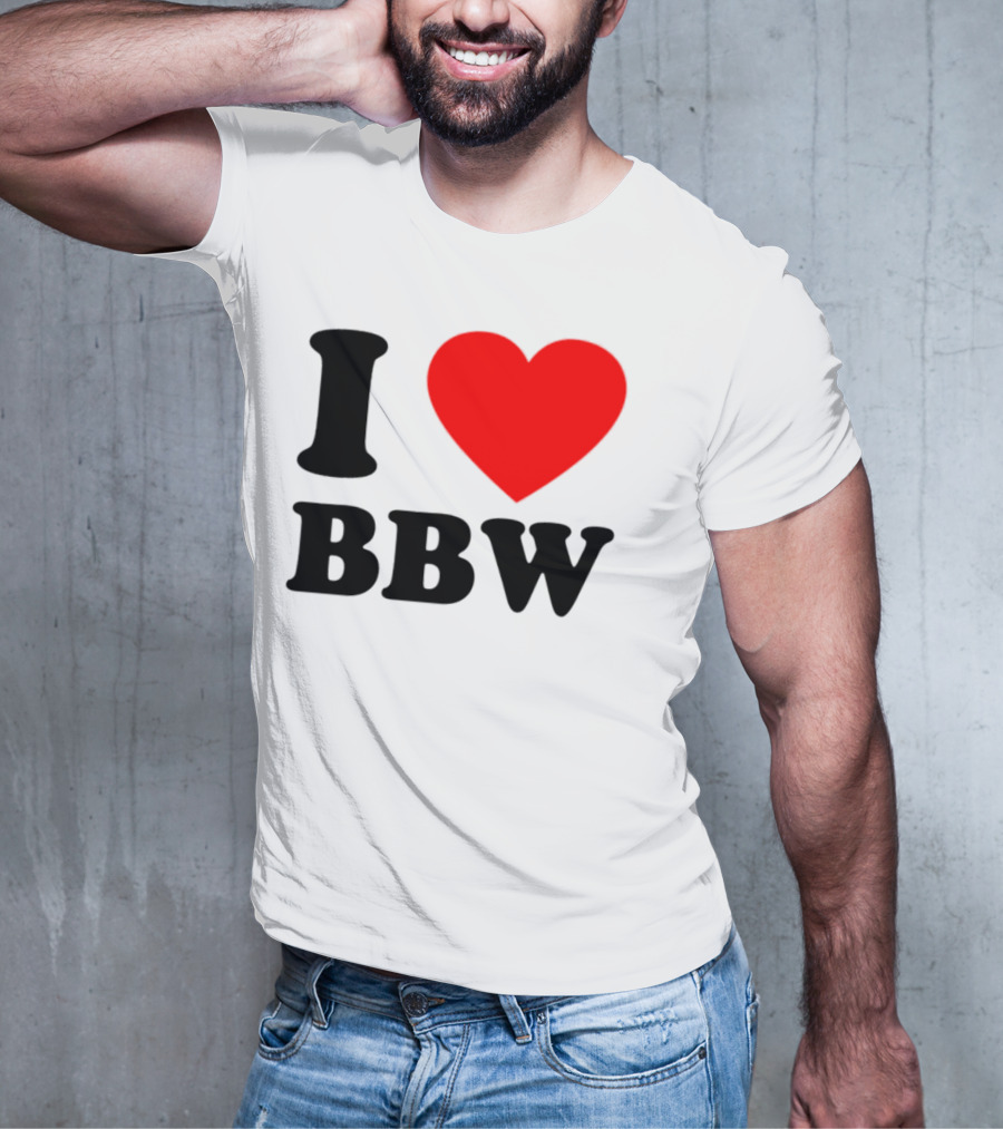 I Love BBW Heart Symbol Statement T-Shirt