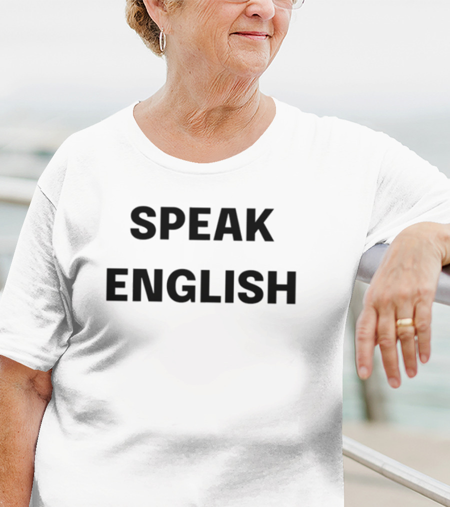 John Rocker Speak English American Flag Background T-Shirt