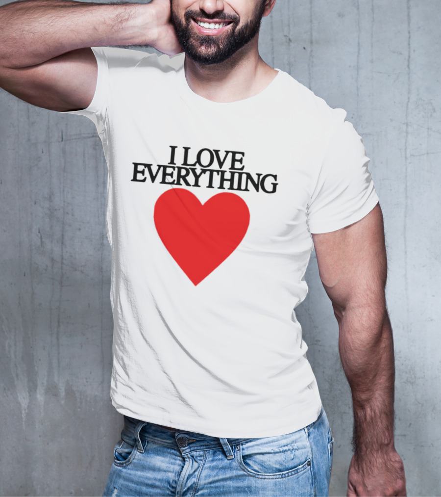 Mira Joyce I Love Everything Heart Red Graphic Style T-Shirt