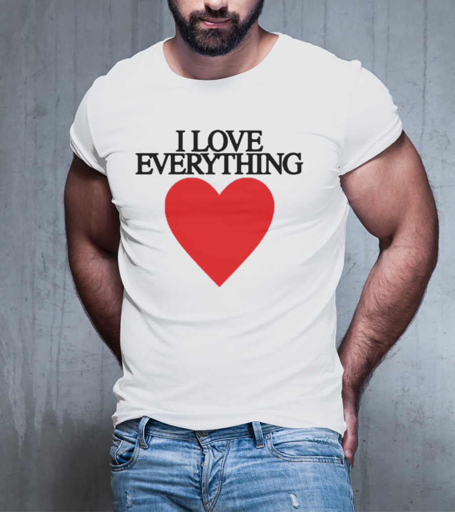 Mira Joyce I Love Everything Heart Red Graphic Style T-Shirt