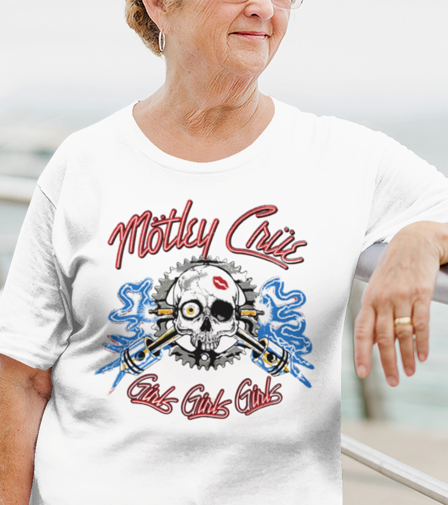 Mötley Crüe Vintage Spark Plug Girls Girls Girls T-Shirt