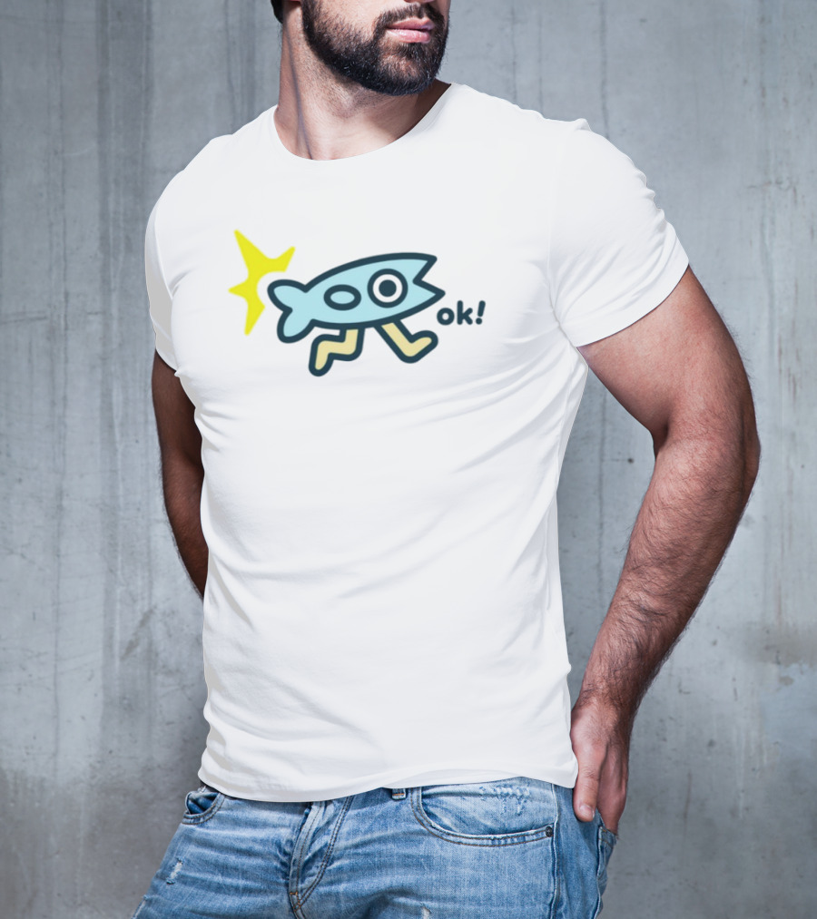 Oksuperday Fish With Legs And Star Icon Ok T-Shirt