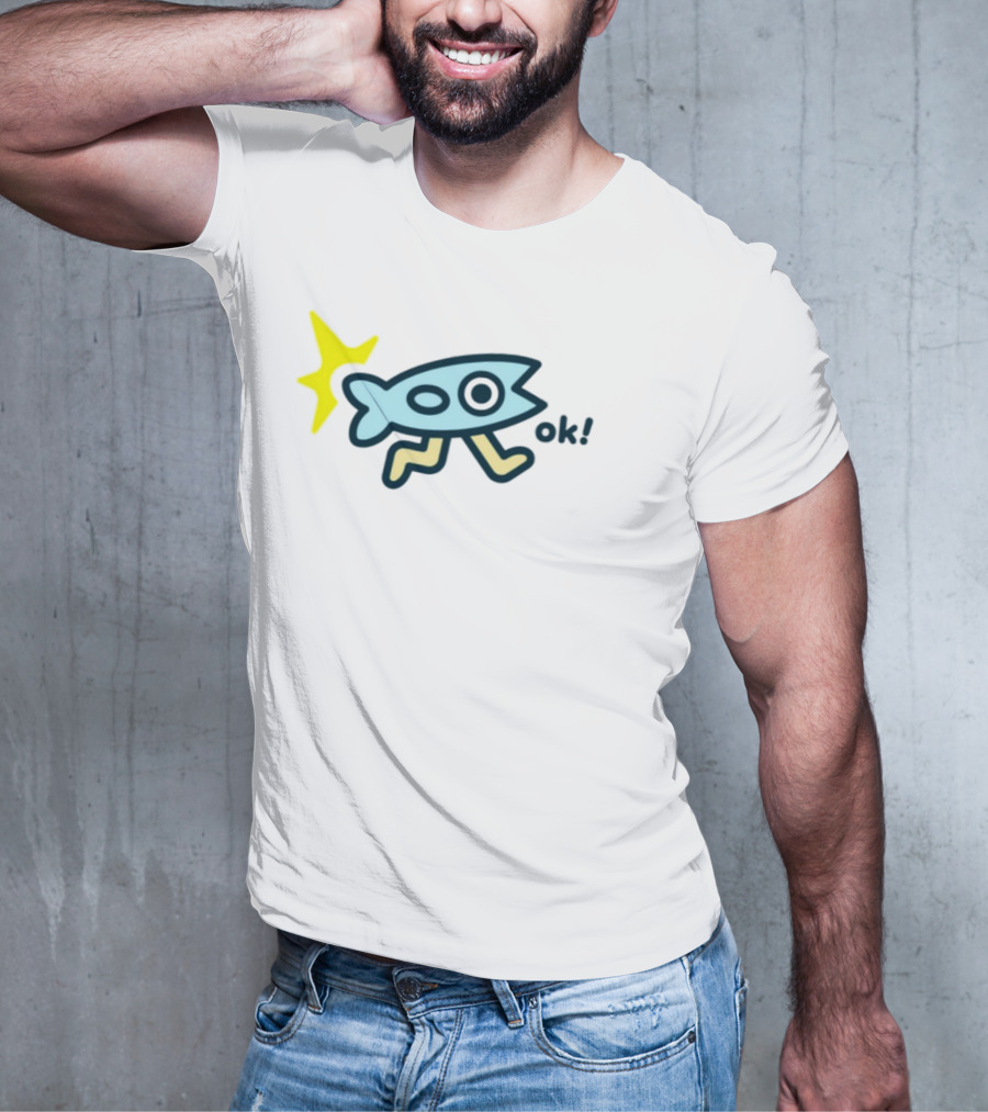 Oksuperday Fish With Legs And Star Icon Ok T-Shirt