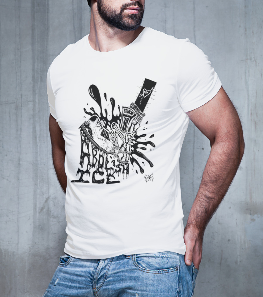 Punk With A Camera Abolish Ice Graphic Design Illustration T-Shirt