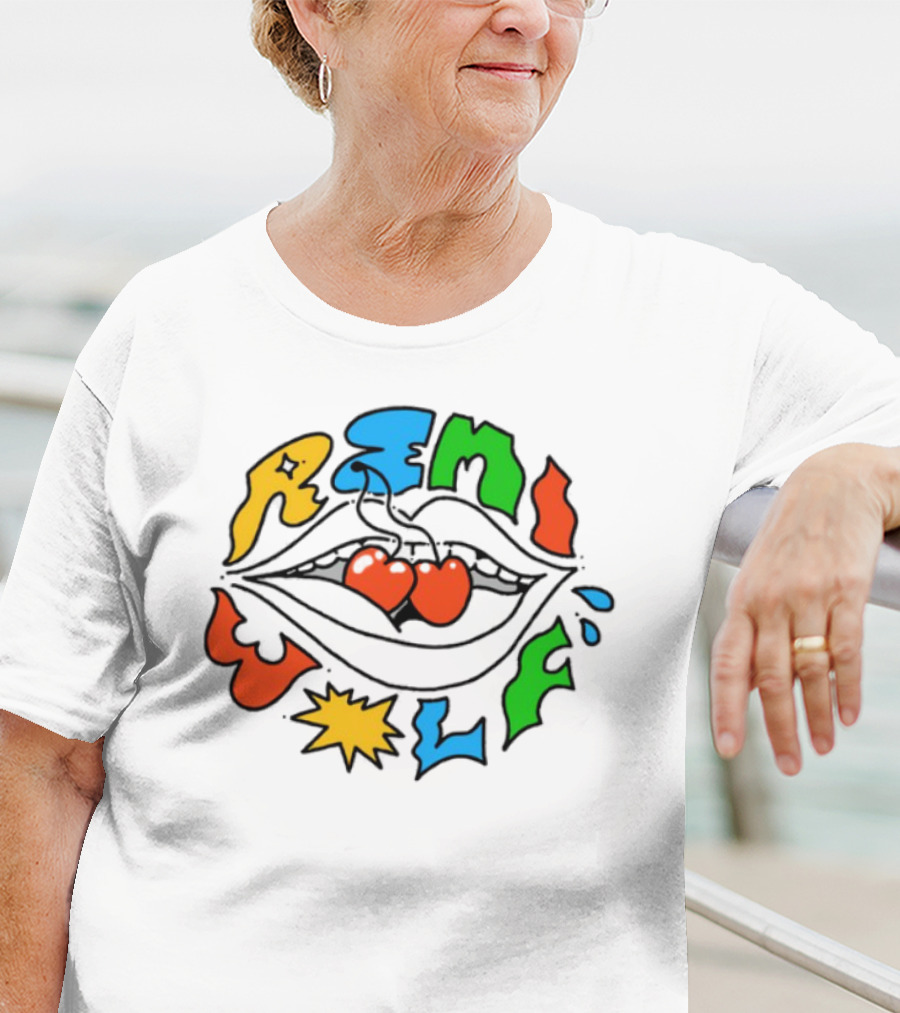 Remi Wolf Cherries Colorful Abstract Text Bright And Playful Style T-Shirt