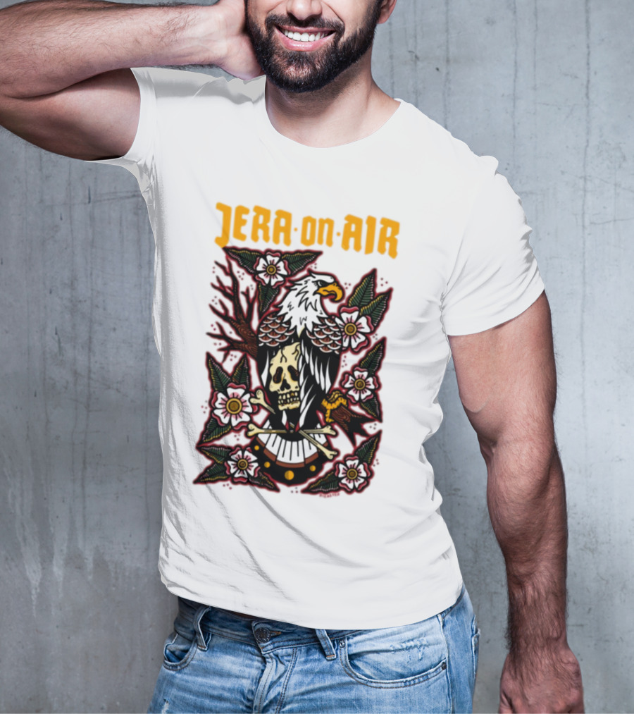 Richie Disaster Jera On Air Eagle Skull Floral Design T-Shirt