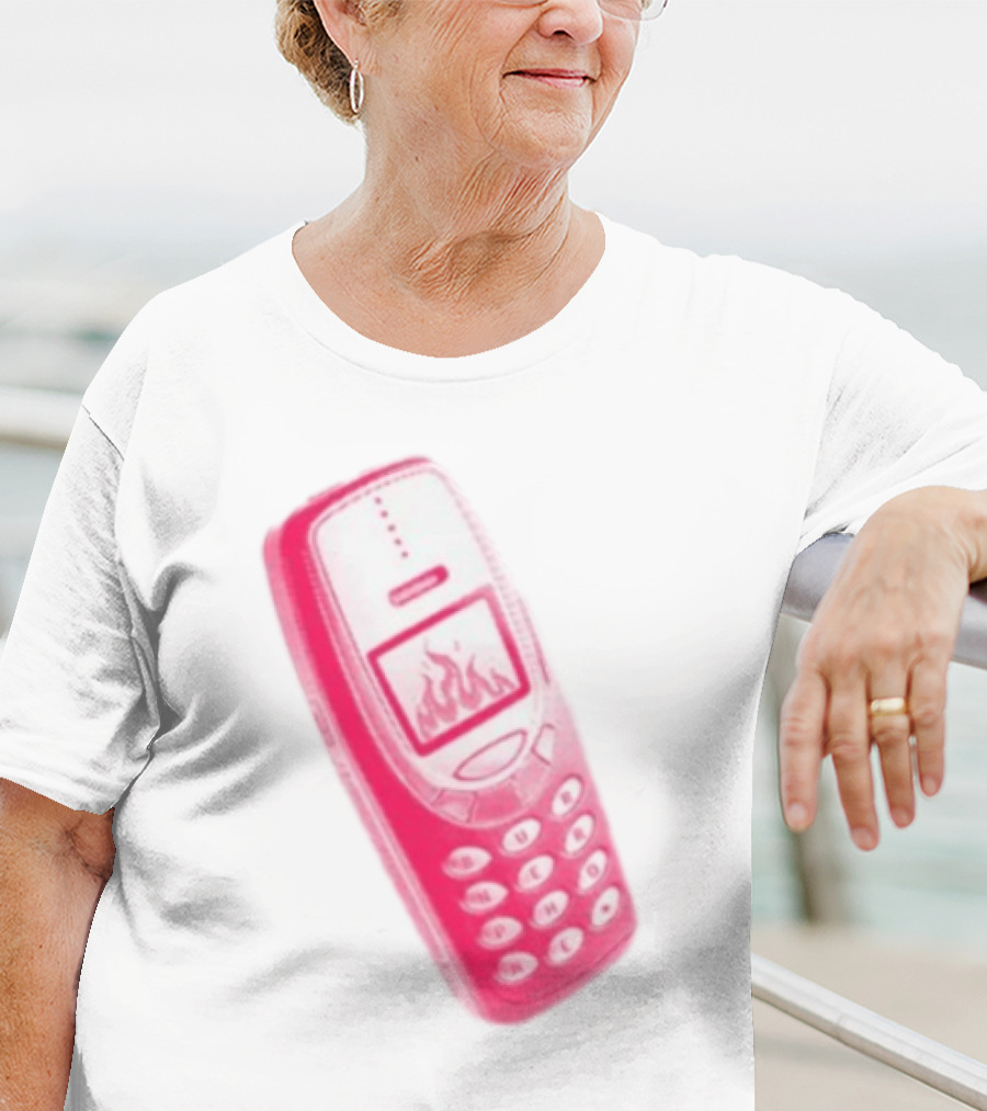 Ben Ellis The Burner Phone Retro Cell Fire Graphic T-Shirt