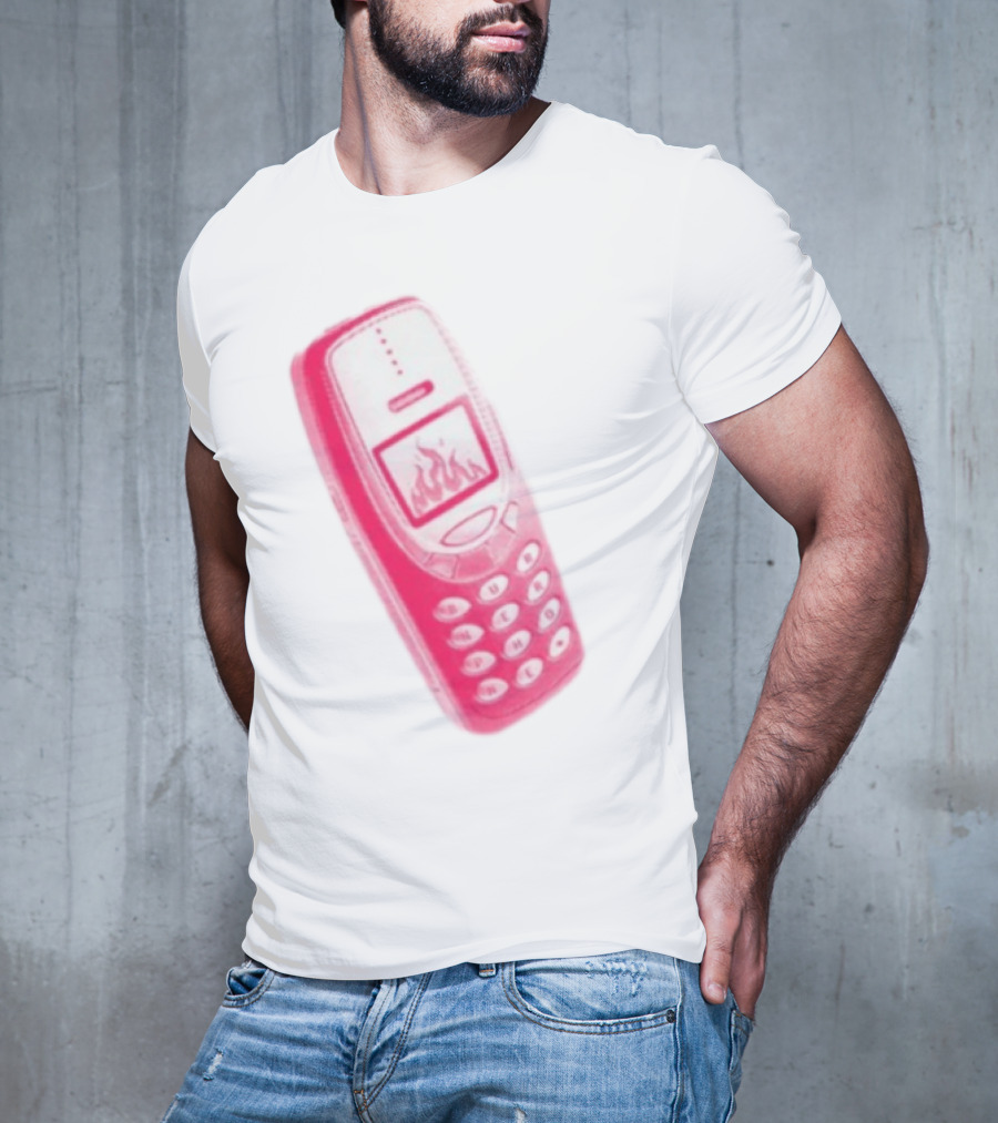 Ben Ellis The Burner Phone Retro Cell Fire Graphic T-Shirt