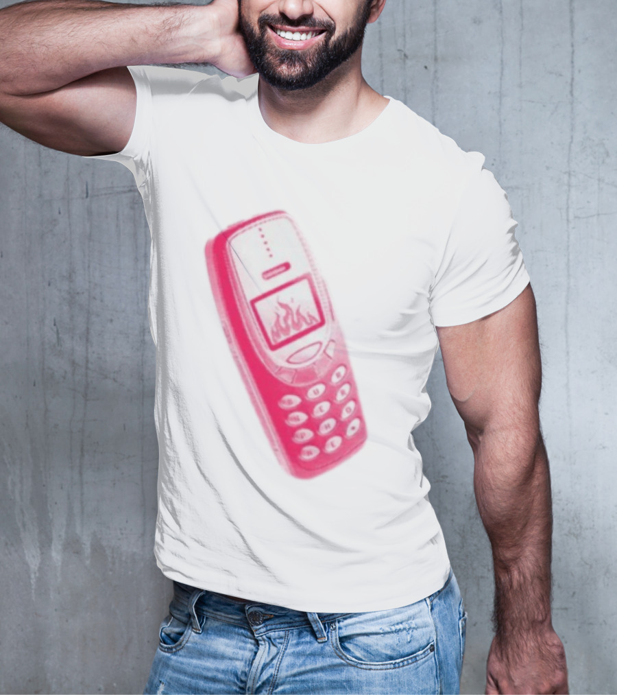 Ben Ellis The Burner Phone Retro Cell Fire Graphic T-Shirt
