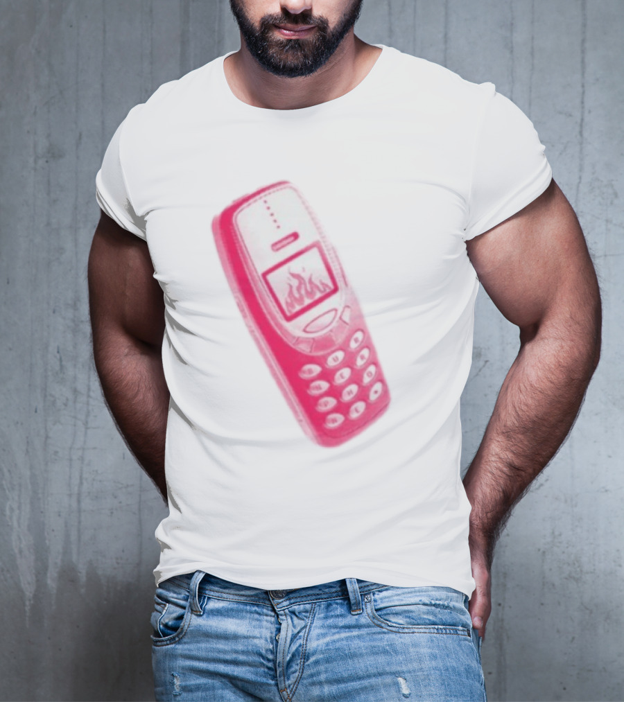 Ben Ellis The Burner Phone Retro Cell Fire Graphic T-Shirt