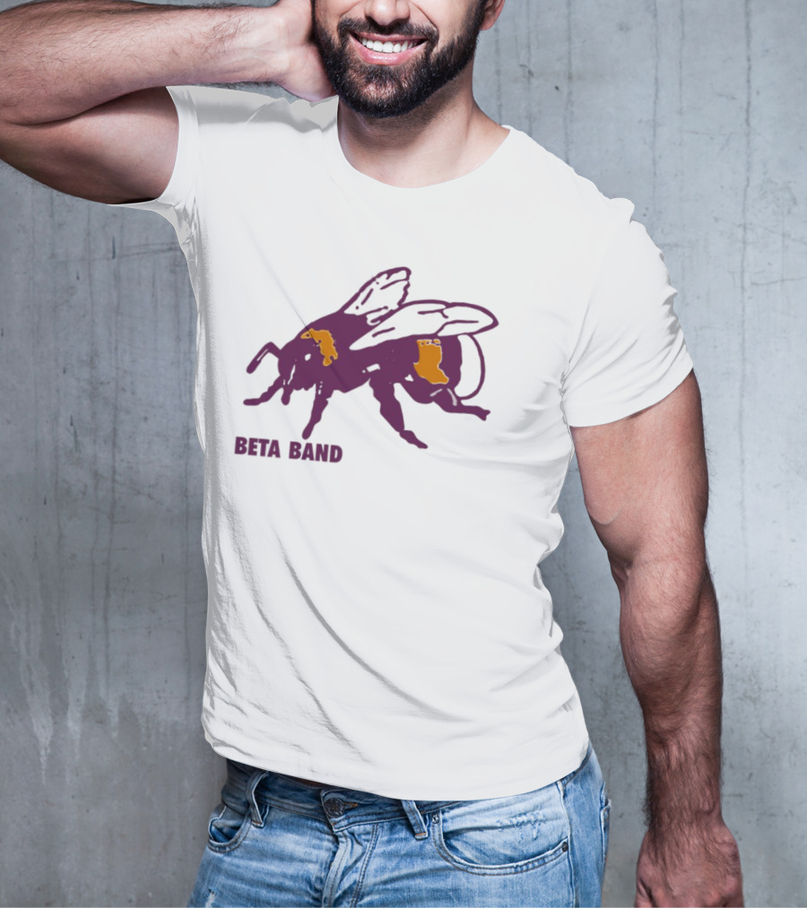 Beta Band Abstract Bee Purple Yellow T-Shirt