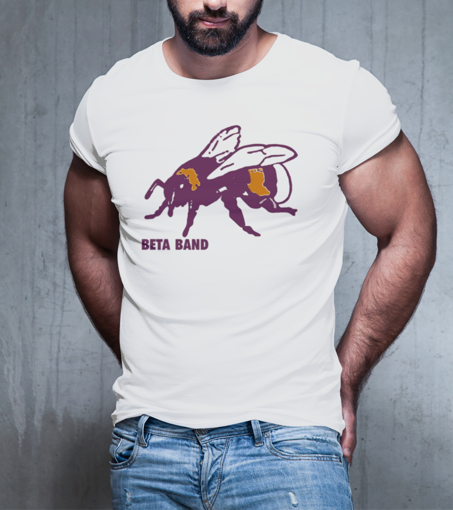 Beta Band Abstract Bee Purple Yellow T-Shirt