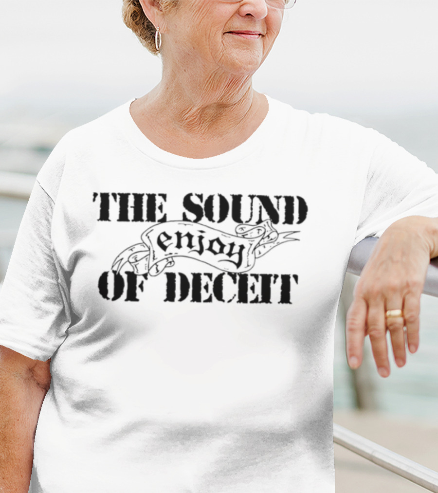 Enjoy Sound Of Deceit Comic Style Cat Illustration T-Shirt