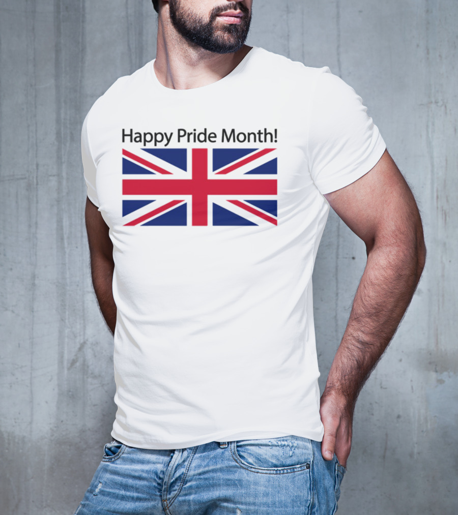 UK Flag Illegalshirts Happy Pride Month American Flag T-Shirt