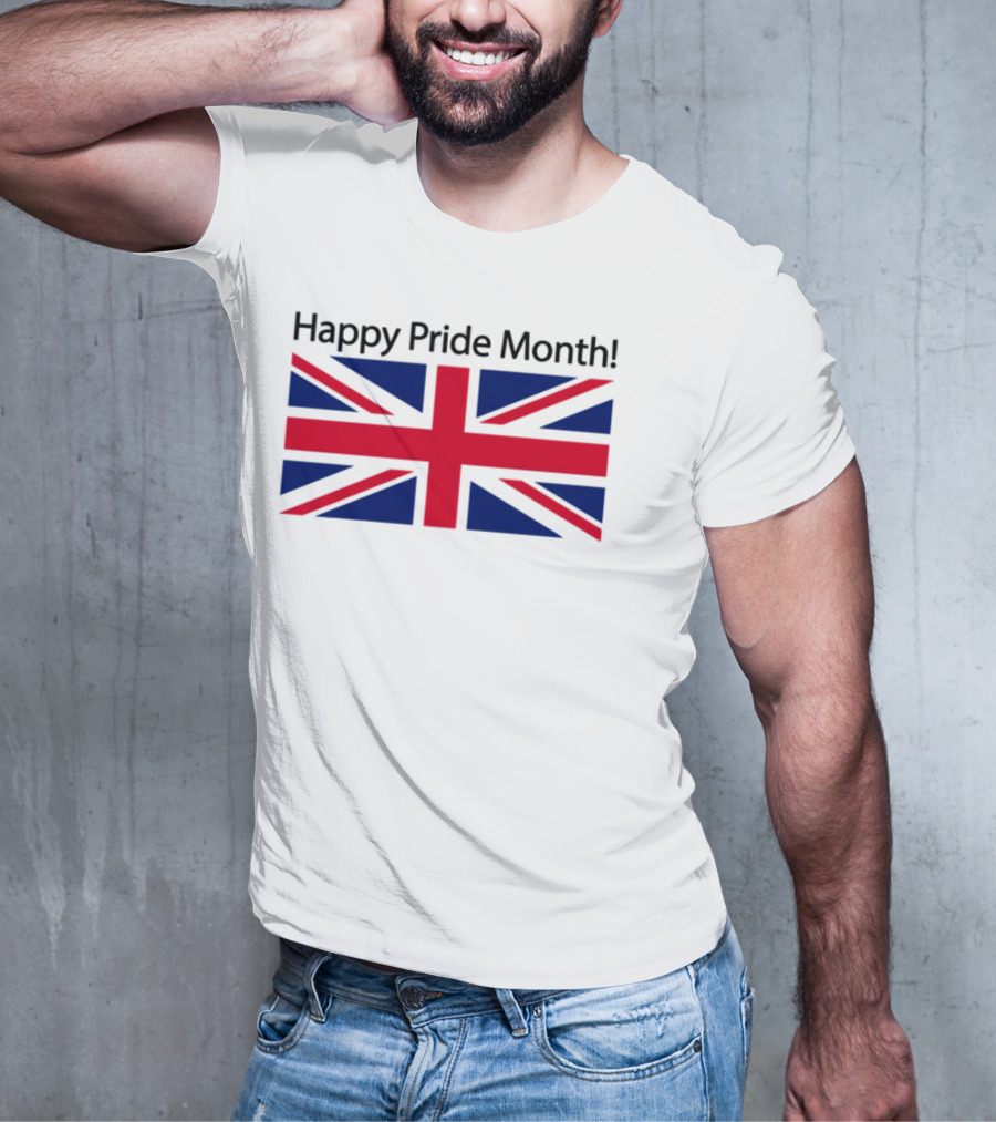 UK Flag Illegalshirts Happy Pride Month American Flag T-Shirt