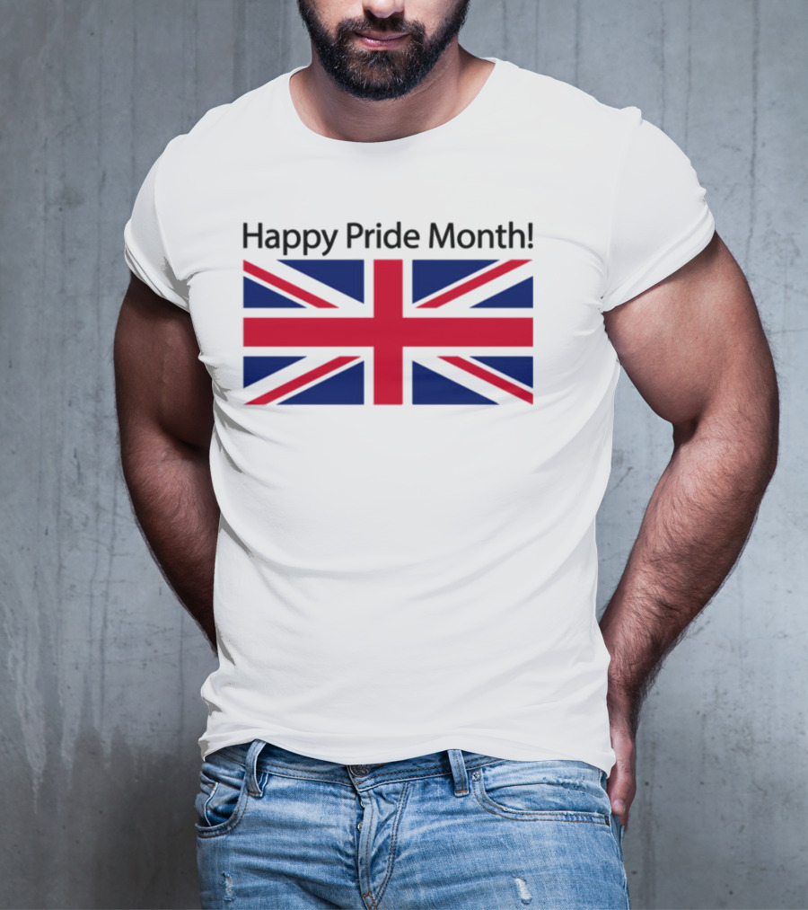 UK Flag Illegalshirts Happy Pride Month American Flag T-Shirt