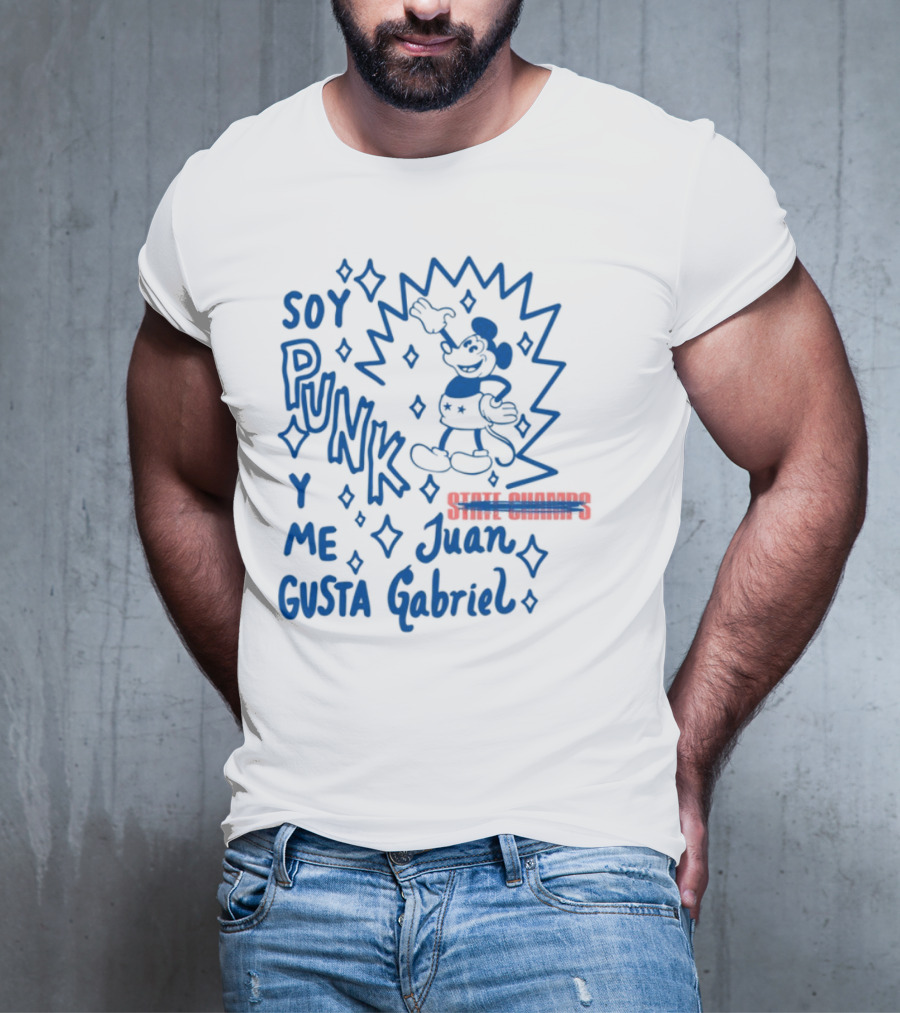 Soy Punk Y Me Gusta Juan Gabriel Sparkling Cartoon Punk Style T-Shirt