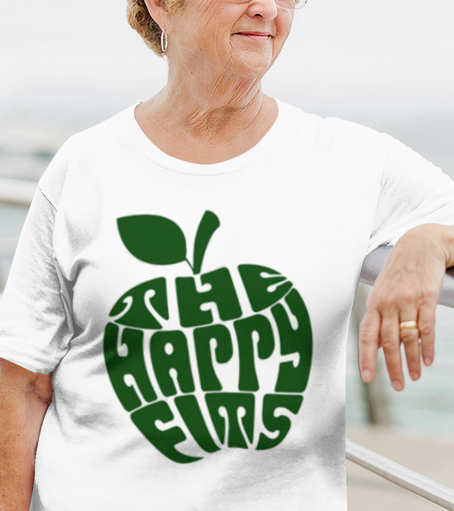 The Happy Fits Green Apple Text Art T-Shirt