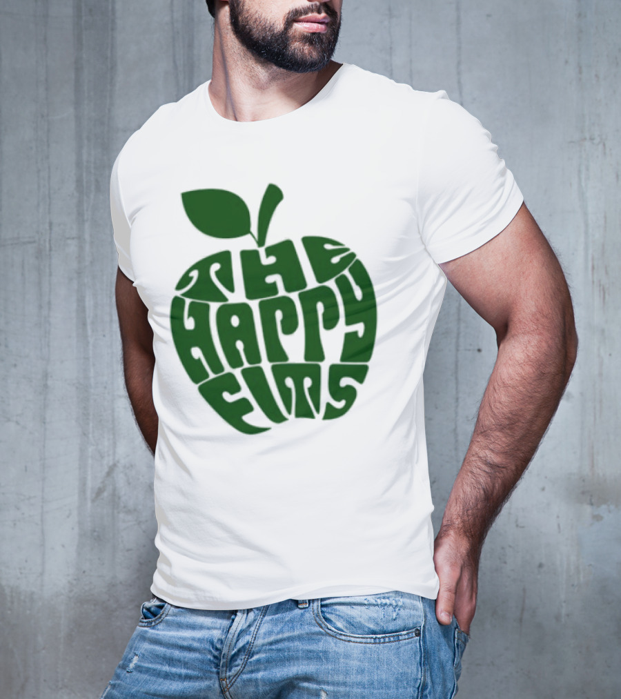 The Happy Fits Green Apple Text Art T-Shirt