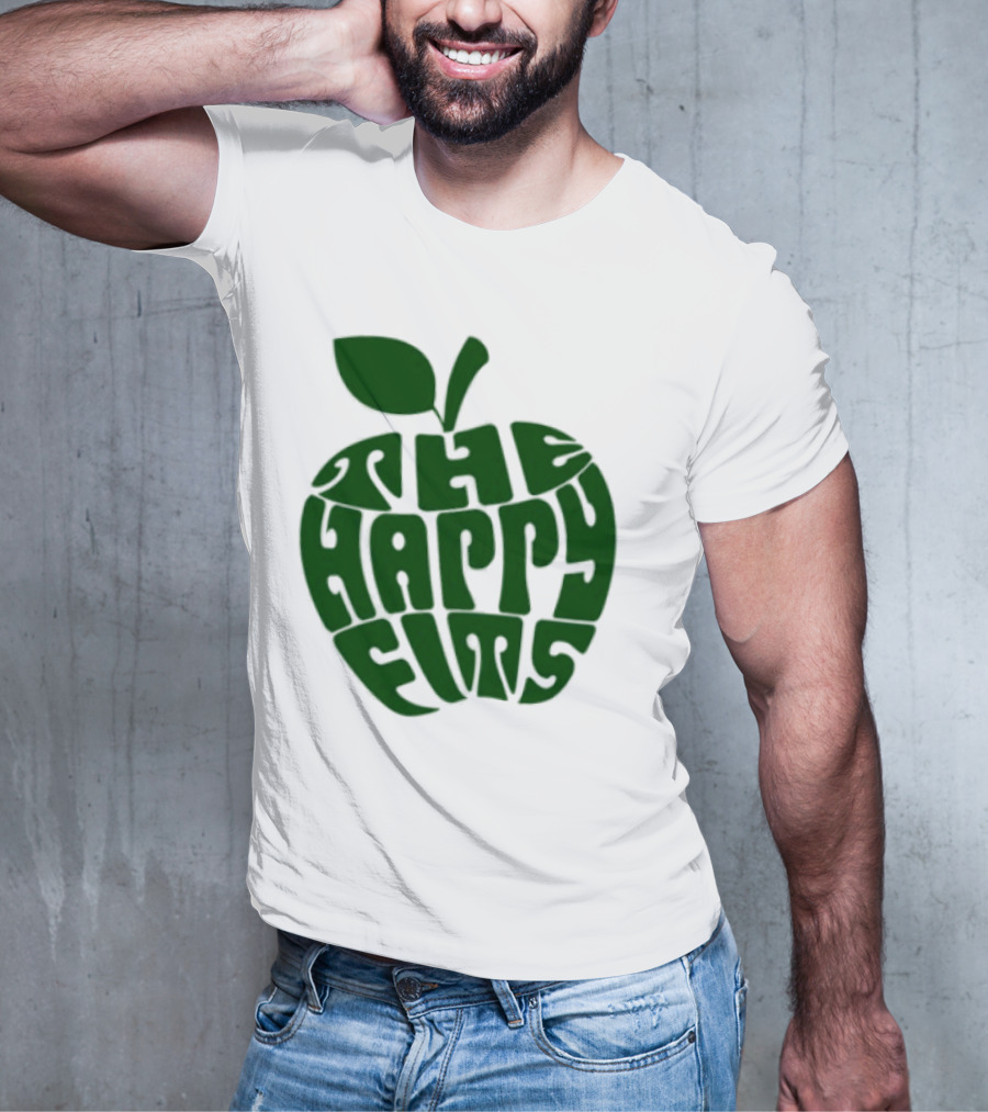 The Happy Fits Green Apple Text Art T-Shirt