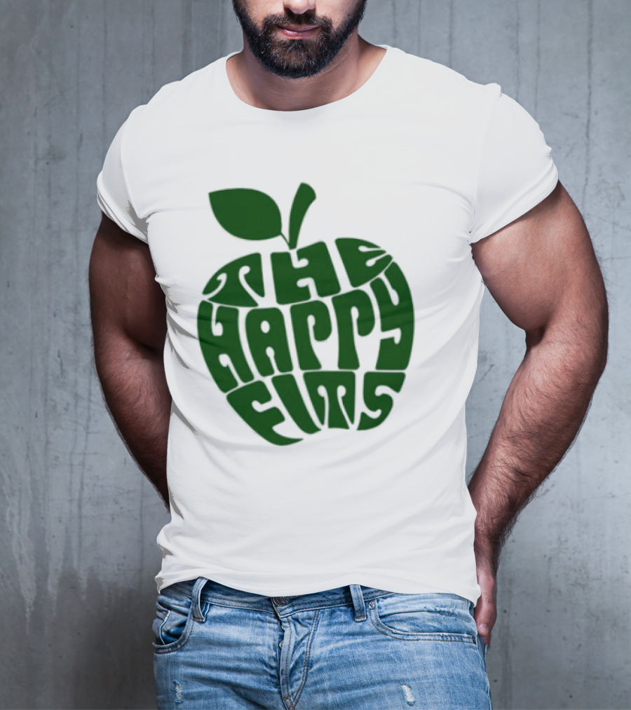 The Happy Fits Green Apple Text Art T-Shirt