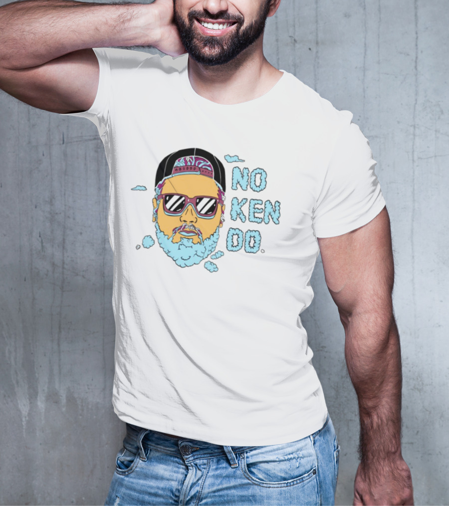 No Ken Do Trippy Ken Sunglasses Beard Cartoon T-Shirt