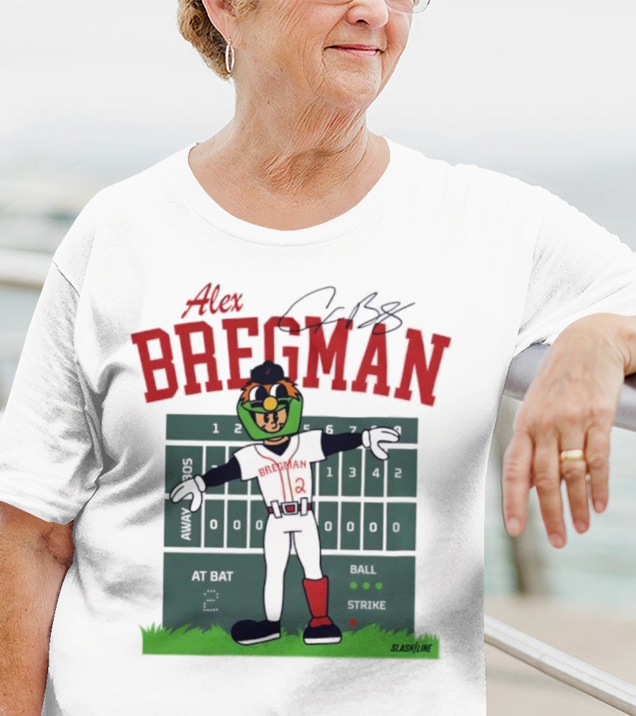 Alex Bregman Slashline Mascot Signature T-Shirt